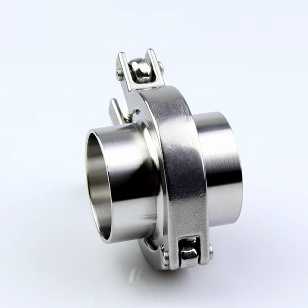 Juego de virola de soldadura sanitaria de tres abrazaderas con junta de silicona, SS304, 1.5 pulgadas y 2 pulgadas, ideal para fontanería doméstica y aplicaciones industriales, 19/38/51 mm O/D