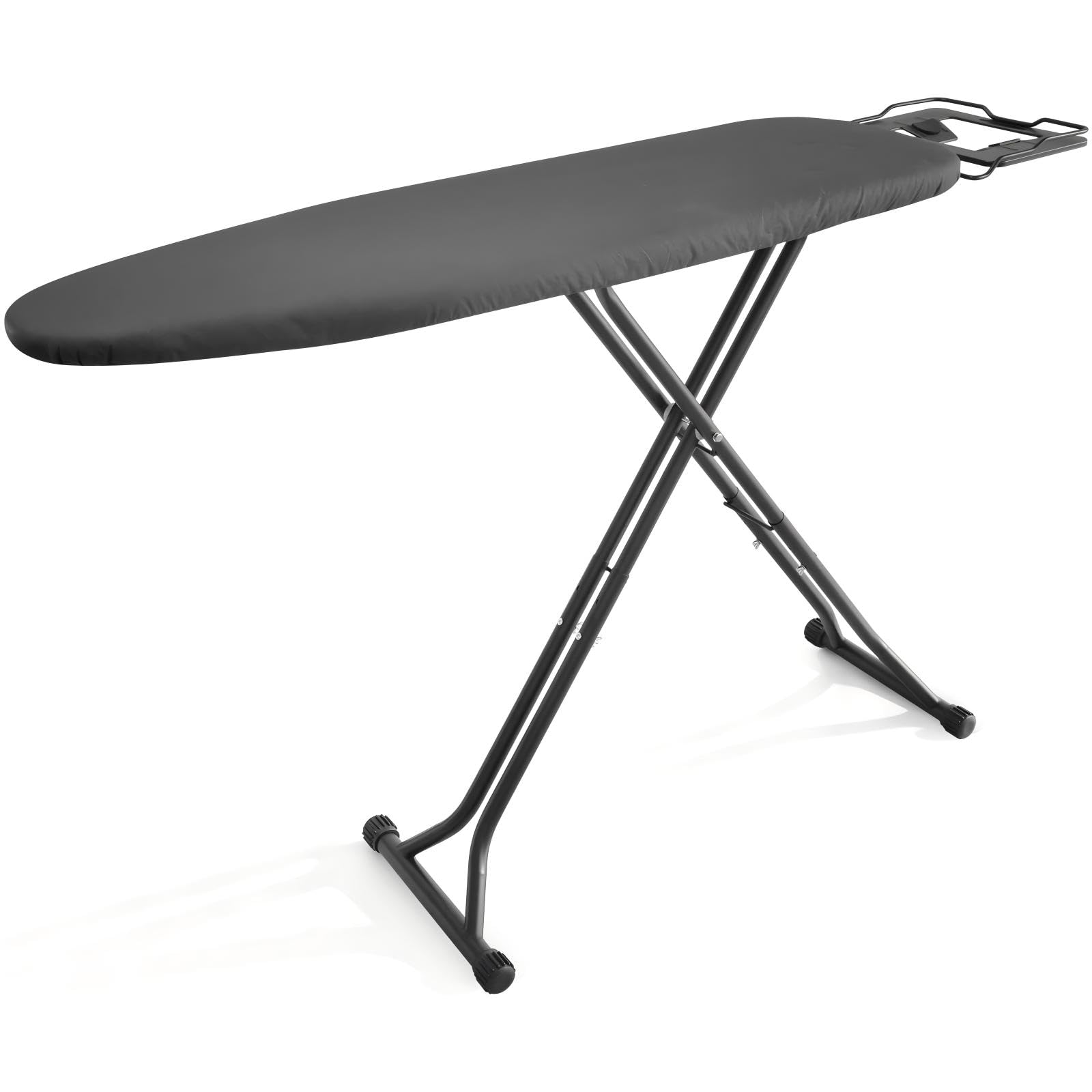Hibtn Ironing Board, 110 x 35cm - T Leg Design Folding Non Slip Adjustable Height 85-92cm Lightweight Iron Board Rack, Black