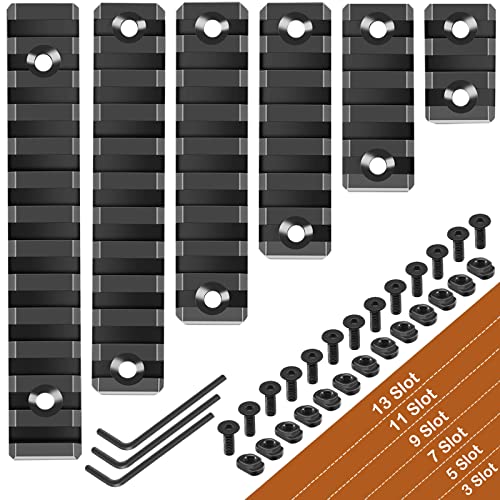 image for REERON Single Side Picatinny Rail Set 3 5 7 9 11 13 Slots with 13 T-Nu
