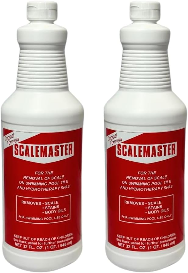 10-1350 Pool Tile Cleaner – Powerful Scale, Calcium & Stain Remover for Swimming Pools & Spas - 32 Oz (2)