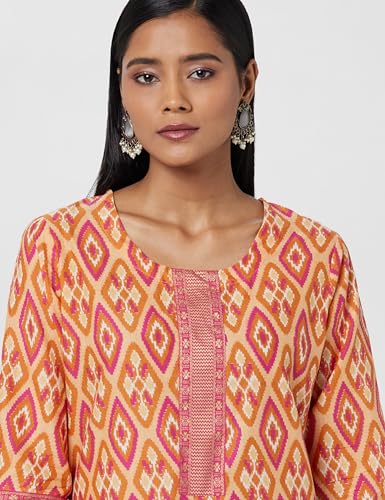 Image of Libas Printed Cotton Straight Kurta with Palazzo and Dupatta