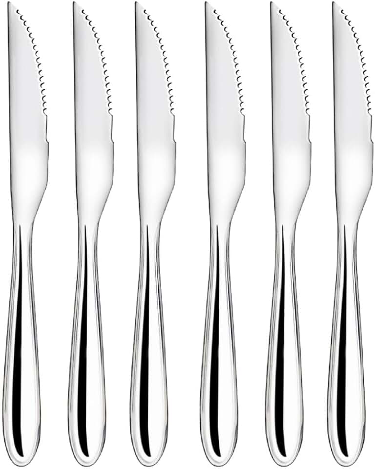 Yangzi - Jogo 6 Facas de Churrasco Aço Inox Premium Design Lagoa Classic - Tuut