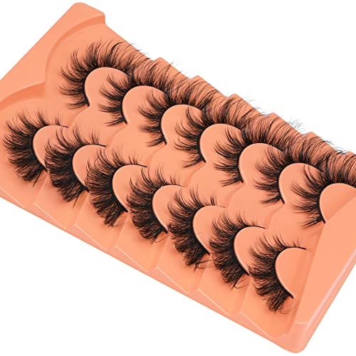 Alicrown Hair False Eyelashes Wispy Lashes Natural Look Fake Eyelashes Cat Eye Lashes Mink Fluffy Strip False Lashes Fox Eye Lashes Pack 7 Pairs Alicrown thumb #2