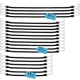 XSTRAP STANDARD 20 Pack Multiple Size Natural Rubber Tarp Bungee Straps 100% EPDM Tie Down Cords with S Hooks...
