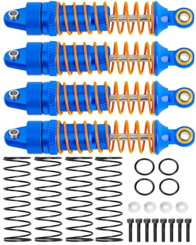 BRCatWPark Alloy Front Rear RC Shocks Absorber Upgrades Part for 1/18 LaTrax Teton/LaTrax Desert Prerunner,Aluminum 4PCS RC Absorber Shocks,Navy Blue