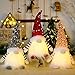 Takefuns Gnomo natalizio in peluche senza volto con luce, statuette da elfo nano, con cappello con paillettes, per decorazione da tavolo (rosa, rosso, grigio)
