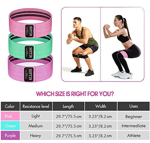 Image of TEENOR SOTTIN Resistance Bands for Legs and Butt Set,Fabric Workout Bands Fitness Bands for Women and Men 3 Set Exercise Bands
