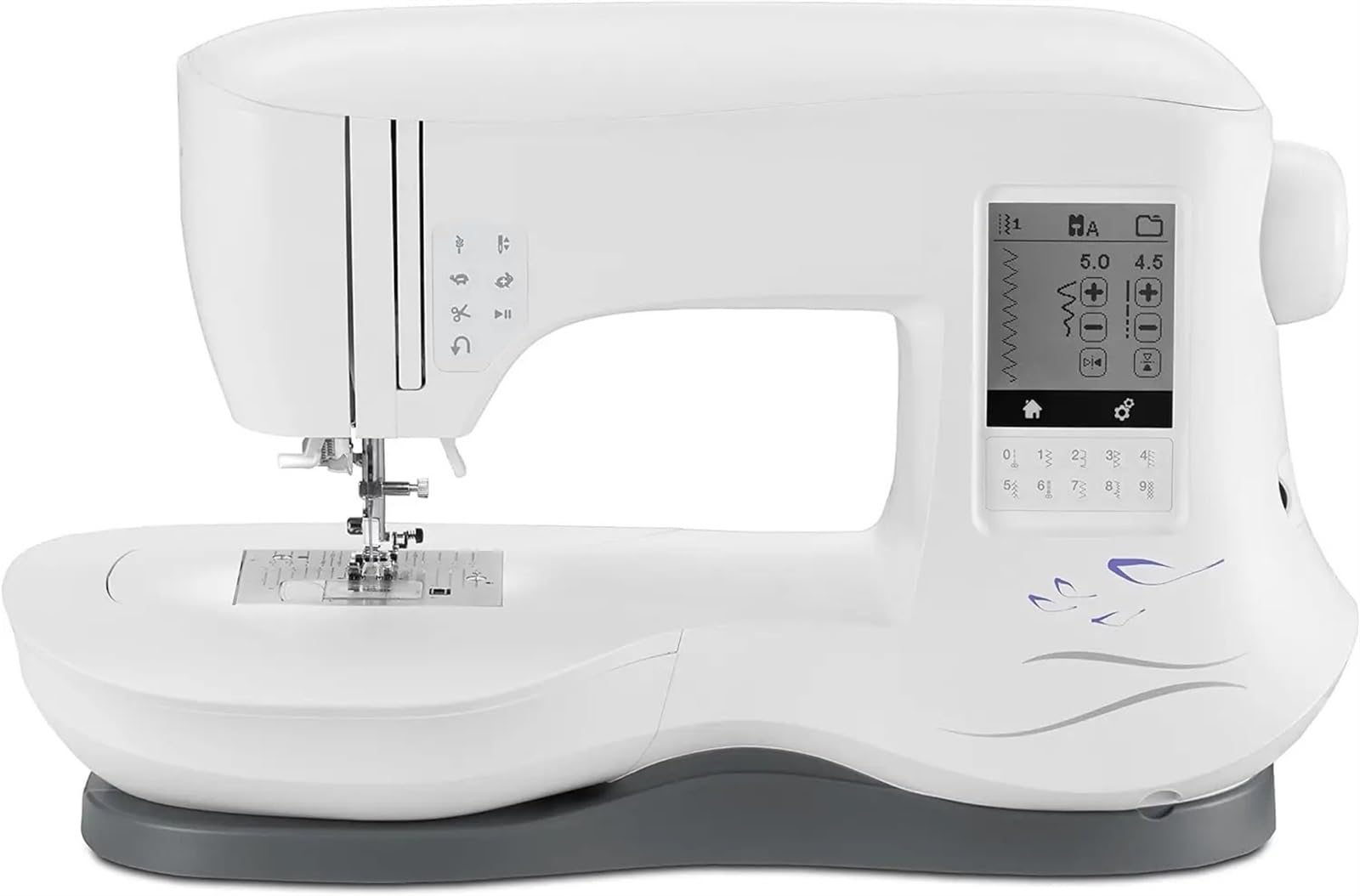 Edede One Color Sewing Machine, Embroidery Machine With 200 Built-In Embroideries, Lcd Touch Screen, & 250 Built-In Stitches - Sewing Made Easy