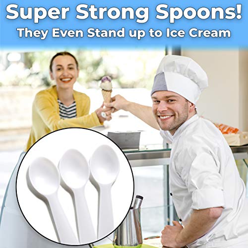 Extra Sturdy, Bpa Free 1000Ct Plastic Tasting Spoons. Disposable Mini Tasters For Sampling Or Individual Portions Of Ice Cream, And Appetizers. Great For Food Trucks, Parties And Events. #TOP1