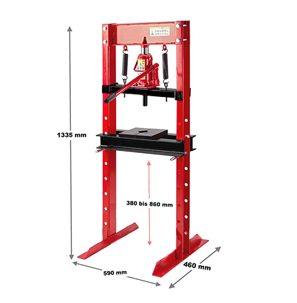PRESSA IDRAULICA OFFICINA 12'000KG 12T COLONNA BANCO PRESSATRICE STRETTOIA MORSA CUSCINETTO CRIC SPINGI FORZA