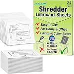 24 Pack Paper Shredder Lubricant Sheets for Office Heavy Duty Shredders | 24PCS Paper Shredder Sharpening & Lubricating Sheets, Reduce Jams and Static – Used for Paper Shredders for Home and Office