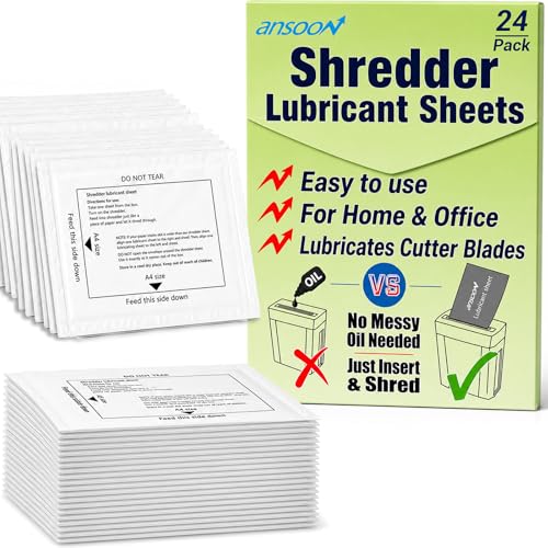Hojas lubricantes para trituradora de papel para solucionar atascos y ruidos en destructoras