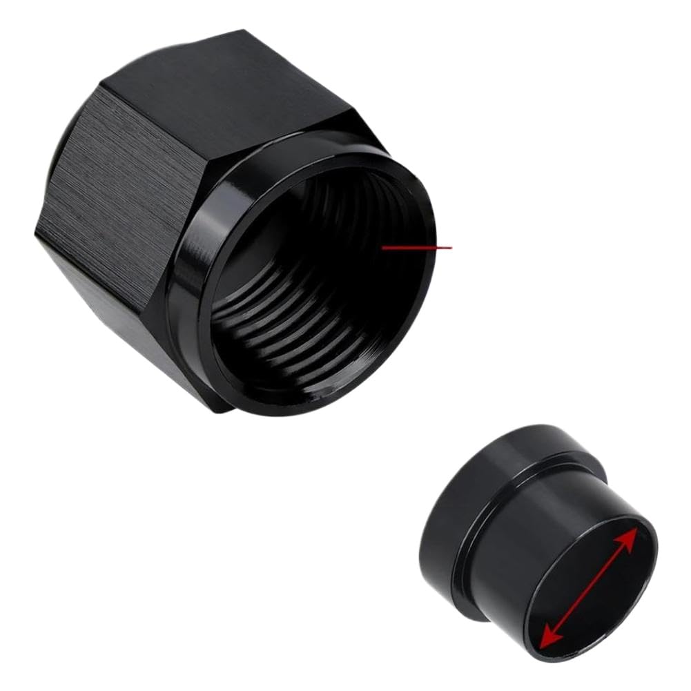 Uqgrtmrtz Women's An8 4An 1/4 6An 3/8 8An 1/2 12An 3/4 10An To 5/8 Hardline Tube Nut And Sleeve Fitting Adapter Aluminum Tube Hose Line Fitting(An8)