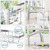 SAYZH Over The Sink Dish Drying Rack, Stainless Steel Adjustable (25.5 to 33.5 inch) 2 Tier Dish Drying Racks for Kitchen Counter with Paper Towel Holder Cup Utensil Holder Sink Caddy Hooks, Silver - Image 9