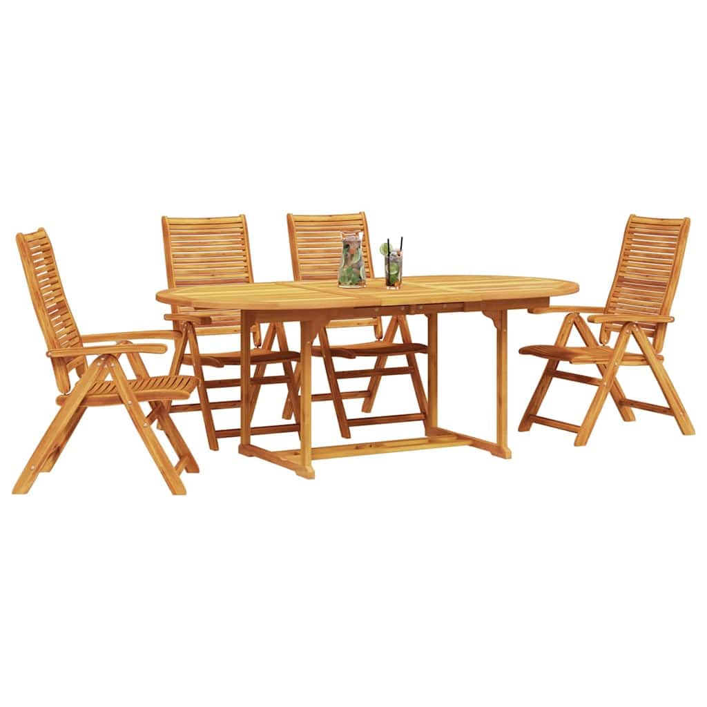 Tavolo in legno massello di acacia per esterni 200x100x75 cm Marrone