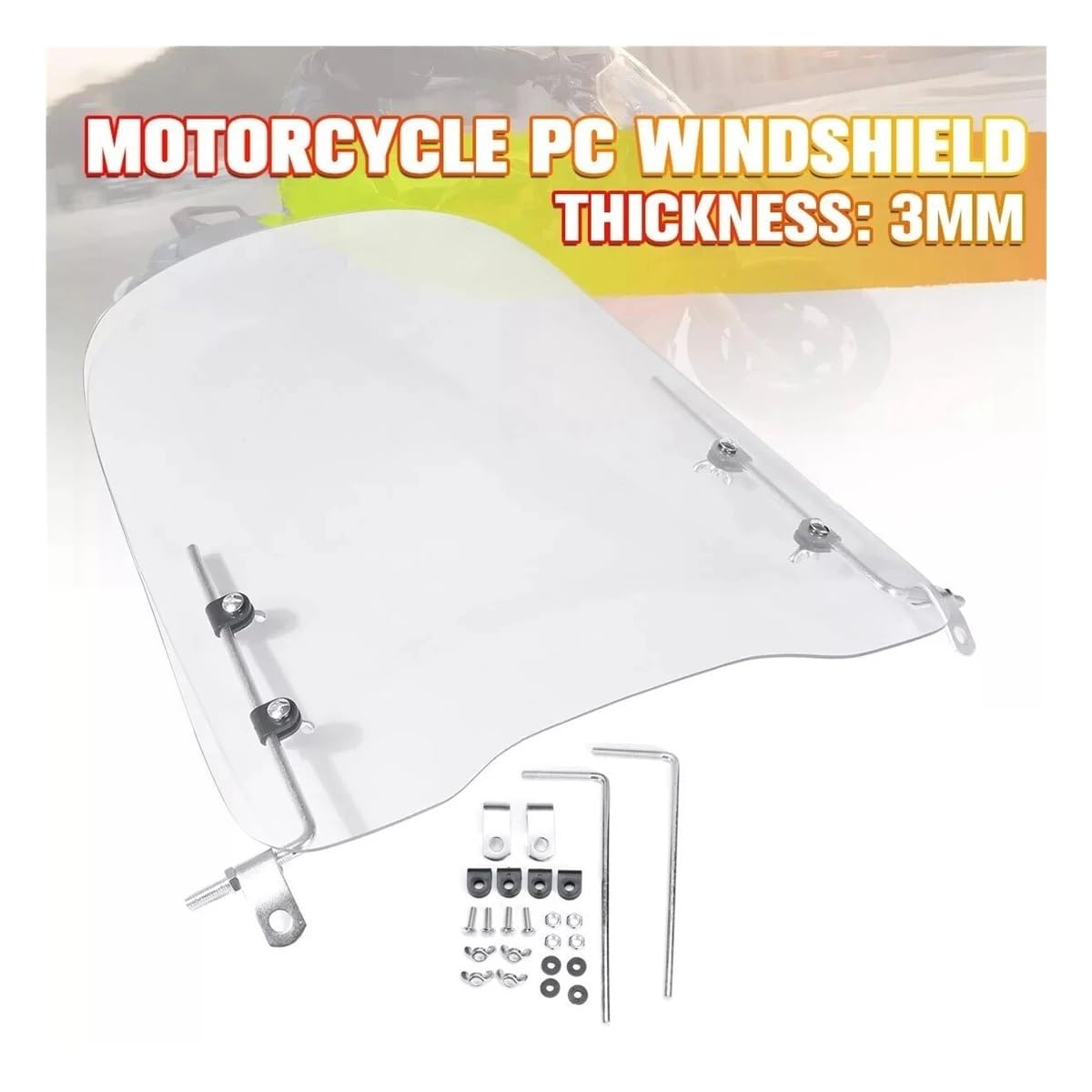 Parabrezza Deflettore Moto Deflettore Per Freddo Per Moto, Spessore 3 Mm, Parabrezza Per Scooter, Piastra Trasparente In PC