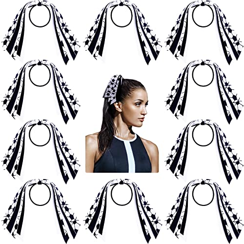 MTLEE Soccer Hair Ties, 10 Pieces - Hair Scrunchies with Ribbon, Ponytail Holders for Girls Women...