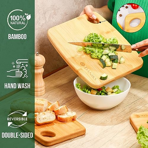 Tabla de cortar rectangular de bambú Daniks 9x6 in miniatura 4