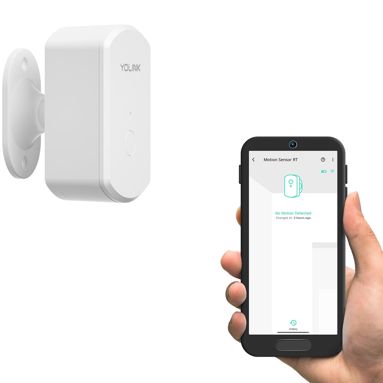 YoLink Indoor Motion Sensor RT, Radar Technology, Long Range, 2-Year Battery Life, Adjustable Sensitivity, Real-Time Alerts, Alarm Suppression, Alert Hold, No-Motion Detection, Hub Required YS7806