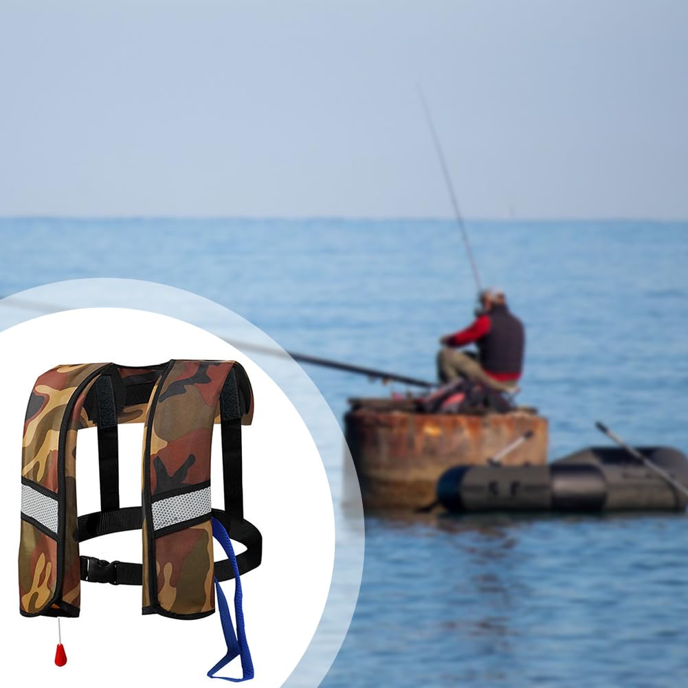 Giubbotti di salvataggio gonfiabili automatici senza cilindro, forte assistenza professionale 150 n, con trachea e gilet per kayak, spiaggia, snorkeling, blu navy