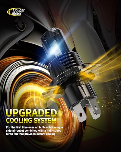 Image of Cougar Motor H4 Fog Bulbs, Non-polarity with Cooling Fan ATV /UTV H4 Auxiliary Fog Lamps, Plug-N-Play Pack of 2