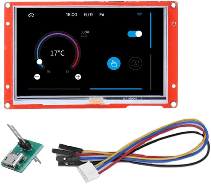 Ferwooh Nextion Display Intelligent 5 Inch Capacitive Touch Screen 800x480 Serial LCD TFT HMI Display Module NX8048P050-011C Supports Audio Video