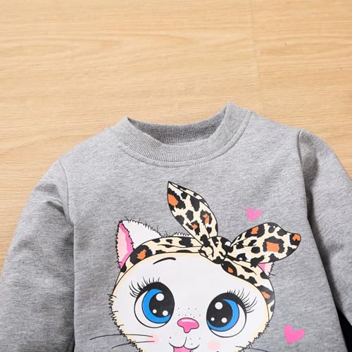 DDSOL Little Girls Valentines Outfit Heart Print Sweatshirt Top Long Pantskirts 2pcs Baby Pant Set for Toddlers Kids2