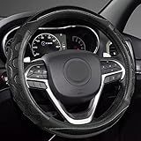 GIANT PANDA Steering Wheel Cover for Jeep Wrangler, Car Steering Wheel Cover for Jeep Grand Cherokee and Cherokee - Black