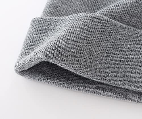 Image of Home Prefer Mens Winter Hats Acrylic Knit Cuff Beanie Cap Warm Womens Beanie Hat