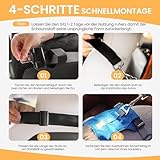 HiPetpy Hunde Autositz –Autositz mit Decke & dickem Kissen für kleine Hunde bis 14 kg/30 lb, Erhöhtes Design mit Sicherheitsleine, rutschfestes Hundebett fürs Auto mit Aufbewahrungstaschen (Braun)