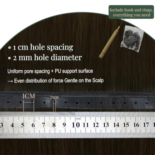 Ugeat Motyl doczepiane naturalne włosy jasnobrązowe balejaż 60 cm 100 g #3