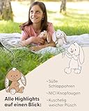 NICI Kuscheltier Hase Hellbraun 20cm - Stofftier aus weichem Plüsch, niedliches Plüschtier zum Kuscheln und Spielen, für Kinder & Erwachsene, tolle Geschenkidee - 61459