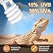 GREENPAW UVB Reptile Light, 15.0 26W UVA UVB Light for Reptiles, Spiral Compact Fluorescent UVB Bulb for Desert Reptiles and Amphibians