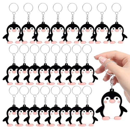 Kitnelw 24 Piezas Llavero Pingüino Llaveros Animales Decorativos Pingüino Regalo para Bolso Mochila Fiesta de Cumpleaños