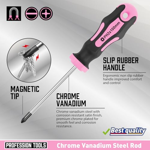 image for Amartisan 10-Piece Magnetic Screwdrivers Set, 5 Phillips and 5 Slotted