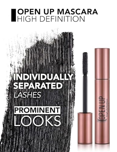 Flormar Open Up HD Mascara Black z silikonową szczoteczką – Długotrwały tusz do rzęs zapewniający objętość i długość cienkim rzęsom – Bez grudek, bez rozmazywania – Dla wyrazistych rzęs