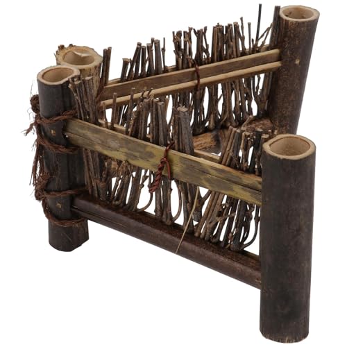 POPETPOP Panneau Décoratif en Bambou Tressé Mini Écran Pliant Moyen Marron Clôture Décorative pour Bonsaï et Micro-Paysage Accessoire Photo et Aménagement Jardin Décoration Terrasse