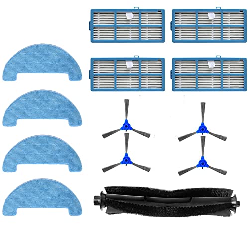 Fantisi 1 spazzola principale + 4 spazzole laterali + 4 filtro HEPA + 4 panno di pulizia per aspirapolvere Hosome G9070, set da 13