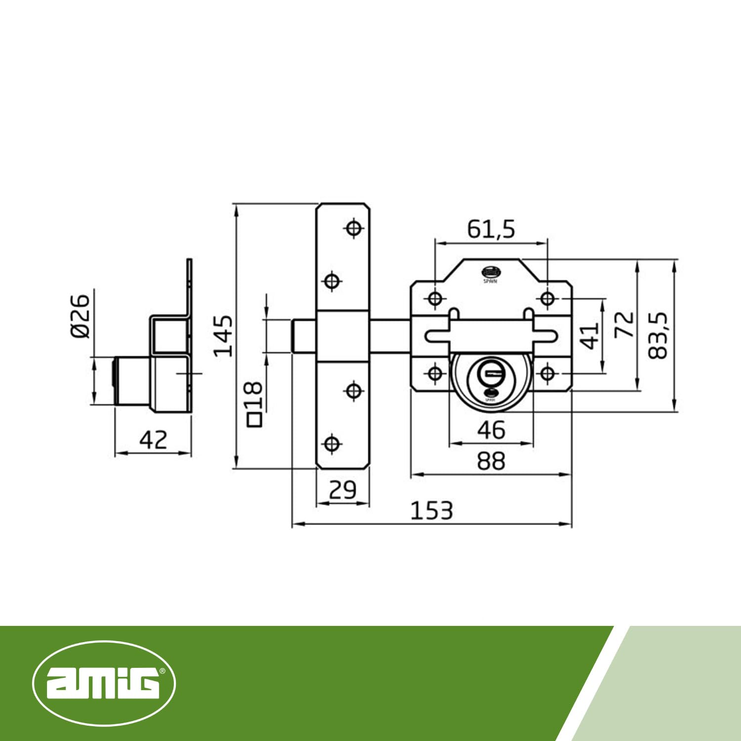 Amig 6934 Safety Lock 6-88x153 Gold - Image 4