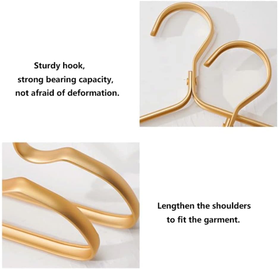 Heavy Duty Garment Hangers, Hanger 10 Pack Premium Hangers Clothes for Wardrobes Coat Non-Slip for(Golden2)