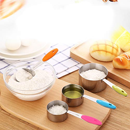 Tazas y cucharas medidoras EMUKOEP de acero inoxidable para evitar recetas fallidas 7