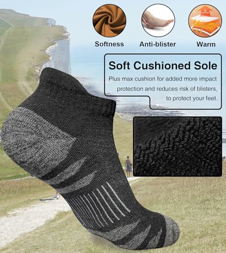 Men's Athletic Cushioned Cotton Socks Anti-blister Wicking Breathable Running Ankle Socks 5 Pairs3