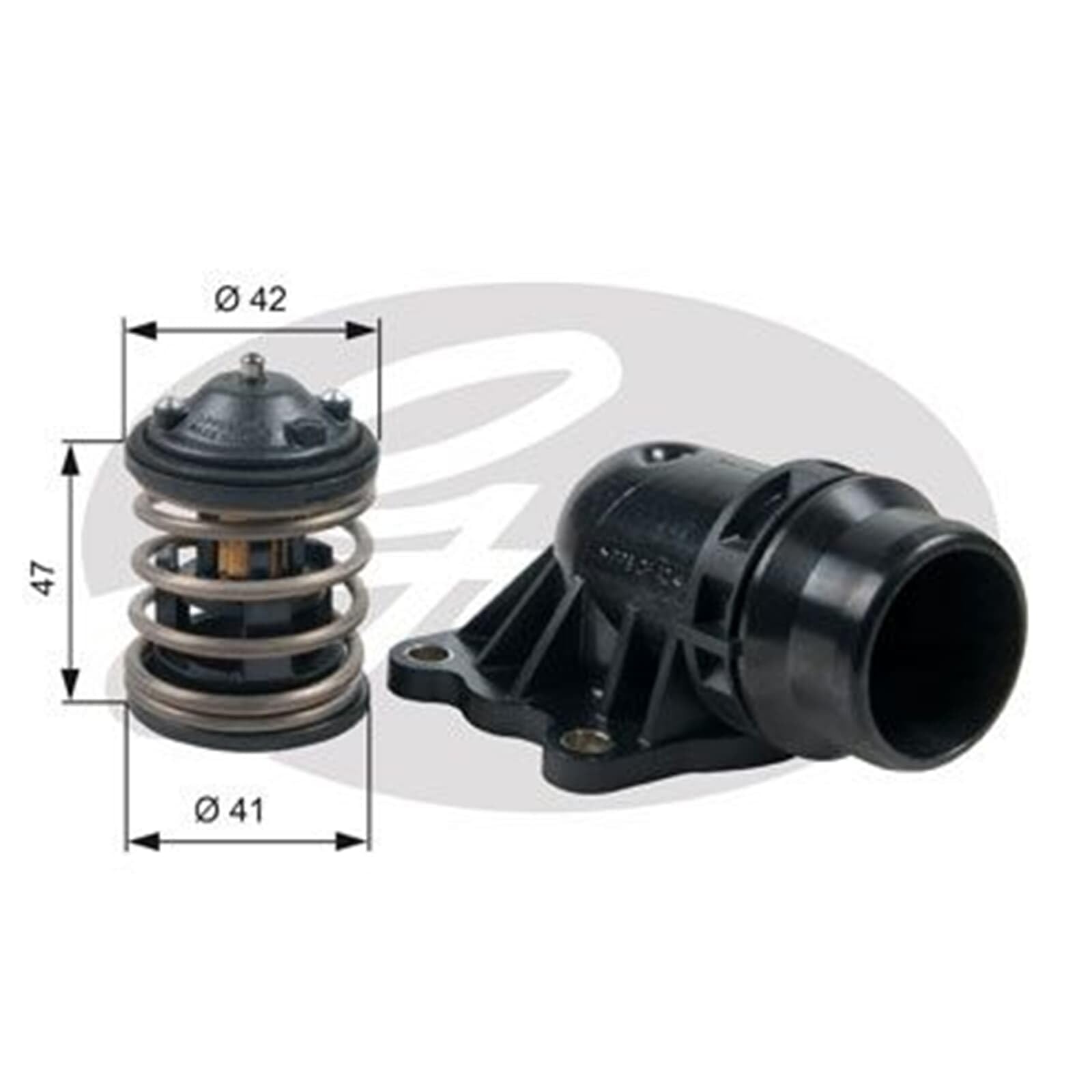 GATES Termostato TH47487K2 | Compatibile con: BMW 3, 3 Cabriolet, 3 Coupe, 3 Touring, 5, 5 Gran Turismo, 5 Touring, 7, X5, X6
