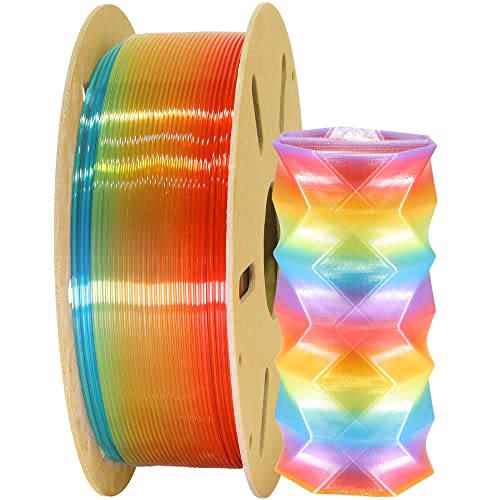 OEM MIKA3D Natural Rainbow PLA 3D Filament, 1.75mm Transparent Multi Colored 3D Printing PLA Material, Widely Fit for 3D
