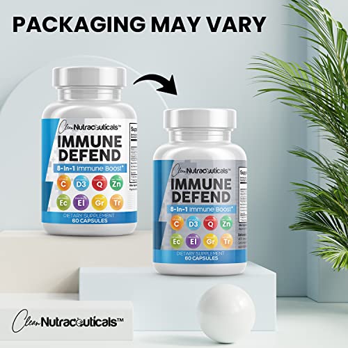 image for Clean Nutraceuticals Immune Defense Support Supplement 8 in 1 w/Zinc 5