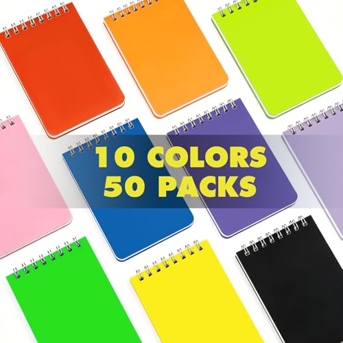 Petits blocs-notes pour bureau TUXIYA : 50 mini carnets de poche lignés 7,6x12,7 cm - 4