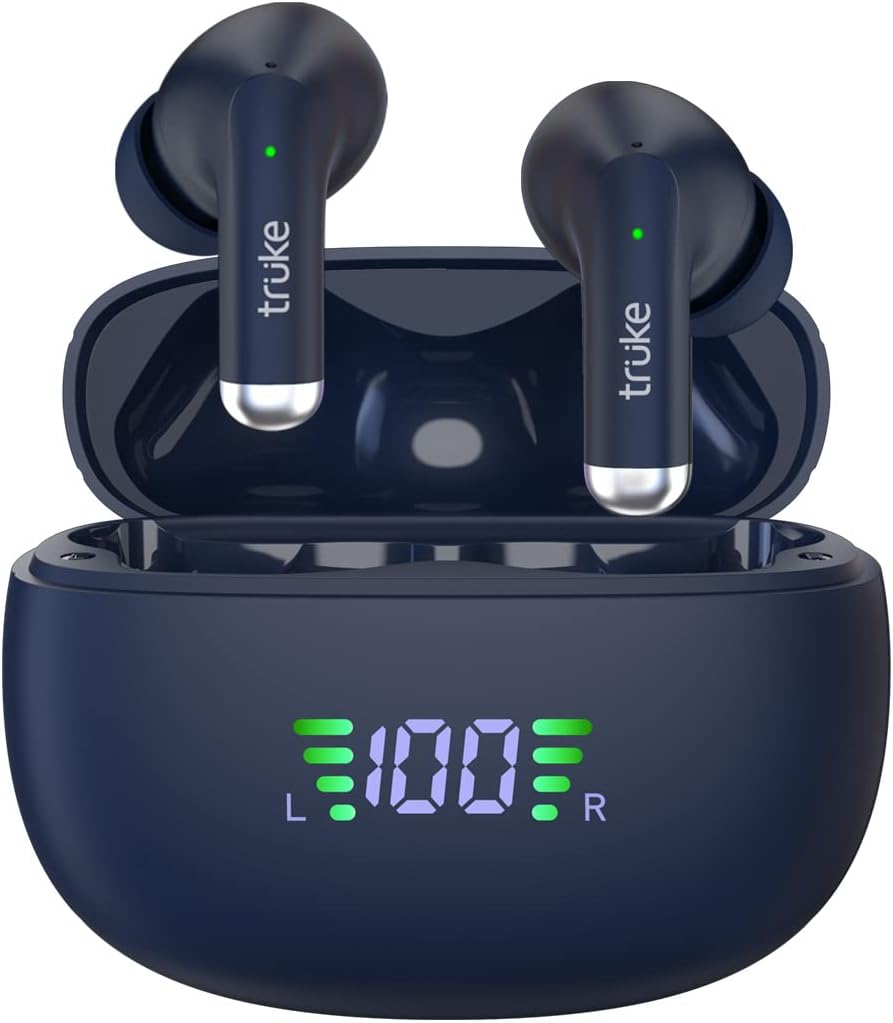 Newly Launched truke Buds PRO Hybrid Active Noise Cancelling ANC Wireless Earbuds with mic, Transparency Mode, 12.4mm Real Titanium Speaker, 48 Hour Playtime, Super Fast Charge, AAC Codec, Gaming Mode