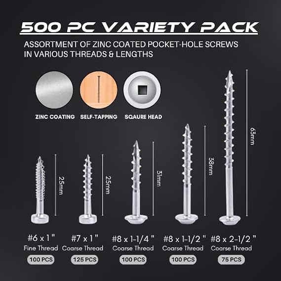 Massca Twin Pocket-Hole Jig Set + 500 Pocket-Hole Screws + (1) 11'' Locking Face Clamp