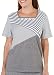 Alfred Dunner Women's Petite Assymetrical Stripe Knit Top