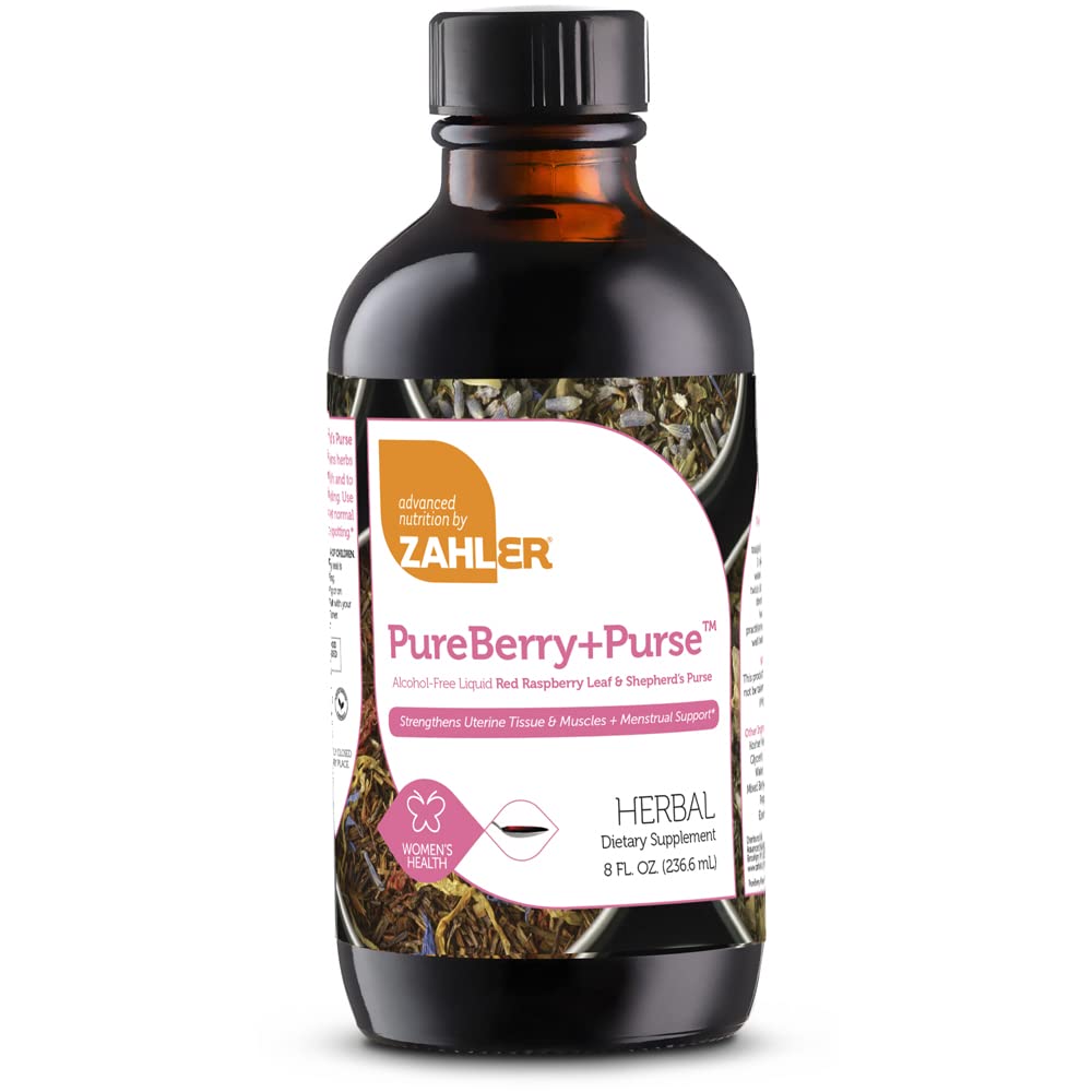 ZahlerPureBerry+Purse, Liquid Raspberry Leaf & Sheperd's Purse, Strengthens Uterine Tissue, Certified Kosher, 8OZ